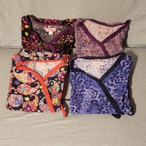 4 Koi Scrub Tops Women's size Large
